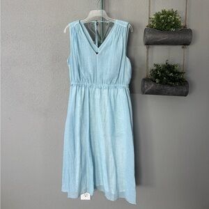 Donna Karan Light Blue linen Sleeveless Dress size 10
